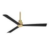 Simple Designer Fans Minka Aire 112cm (44") Soft Brass with Coal Blades